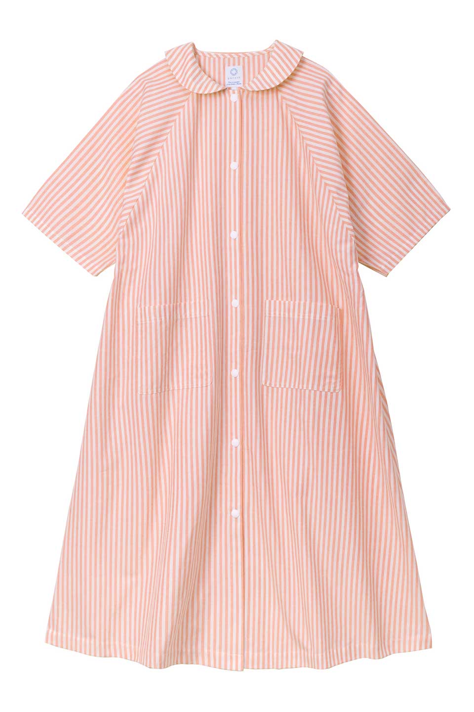 【P01】丸襟ストライプ院内着