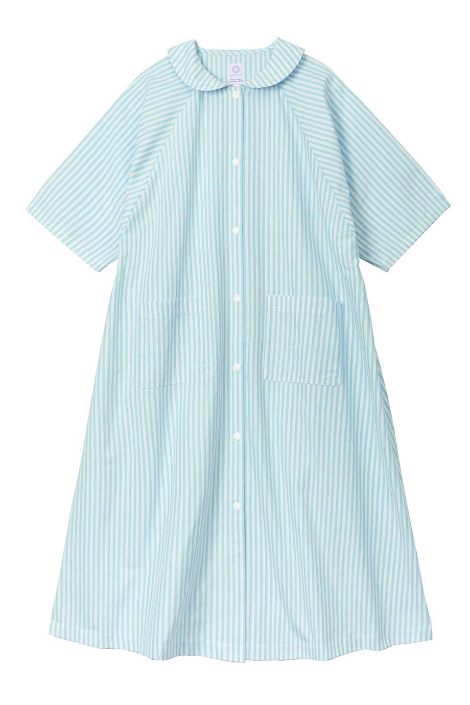 【P01】丸襟ストライプ院内着