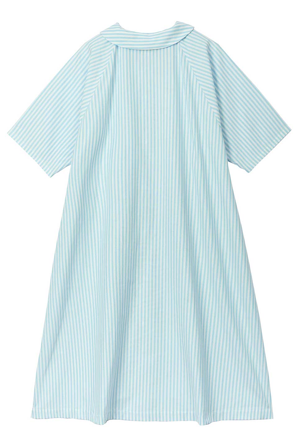 【P01】丸襟ストライプ院内着