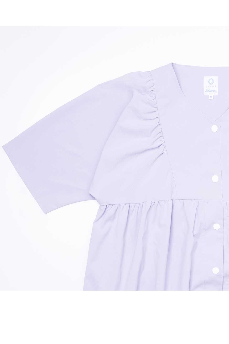 【P05】Vネックギャザー院内着