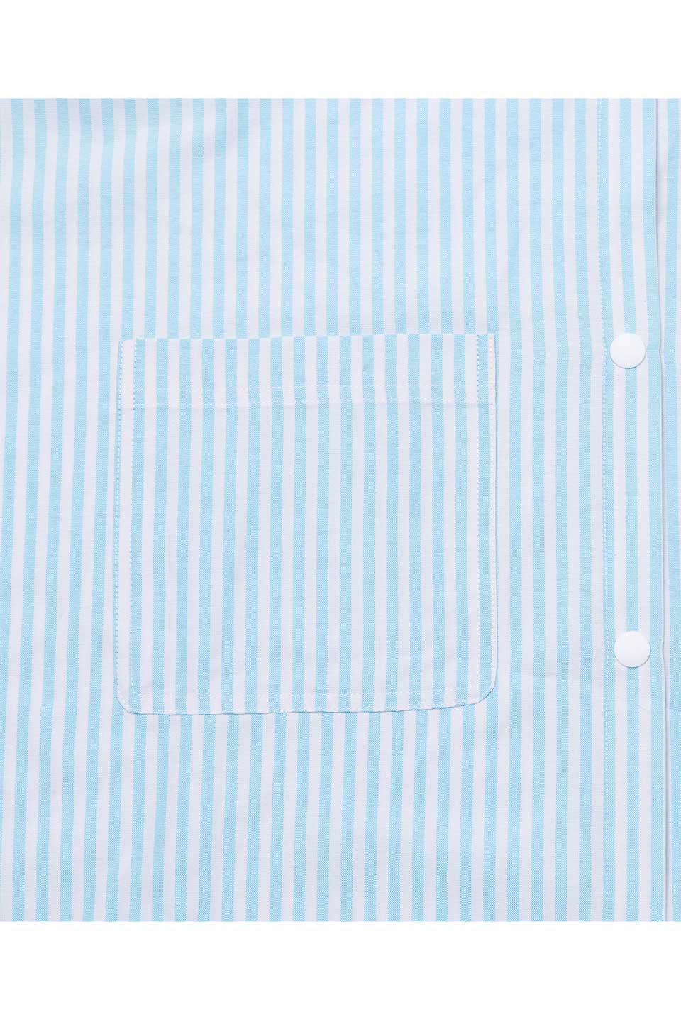 【P01】丸襟ストライプ院内着