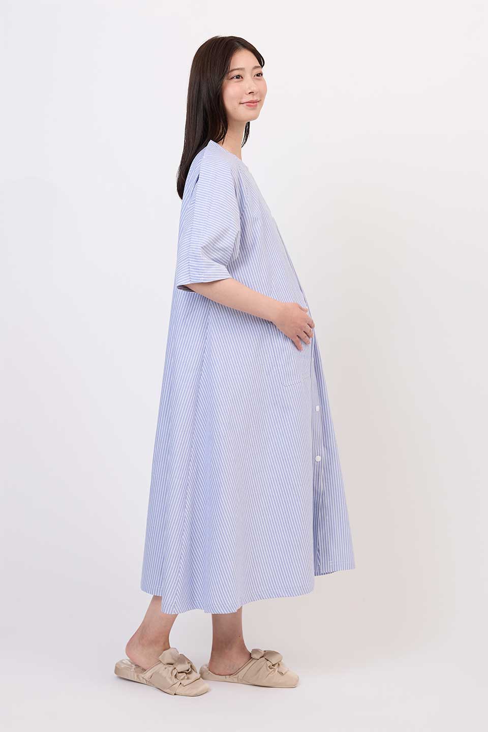 【B01】ストライプAライン分娩着